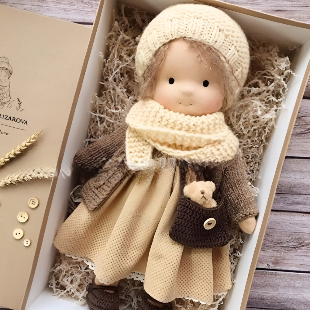 Glevato | Children's Waldorf Cloth Doll with Simple Face