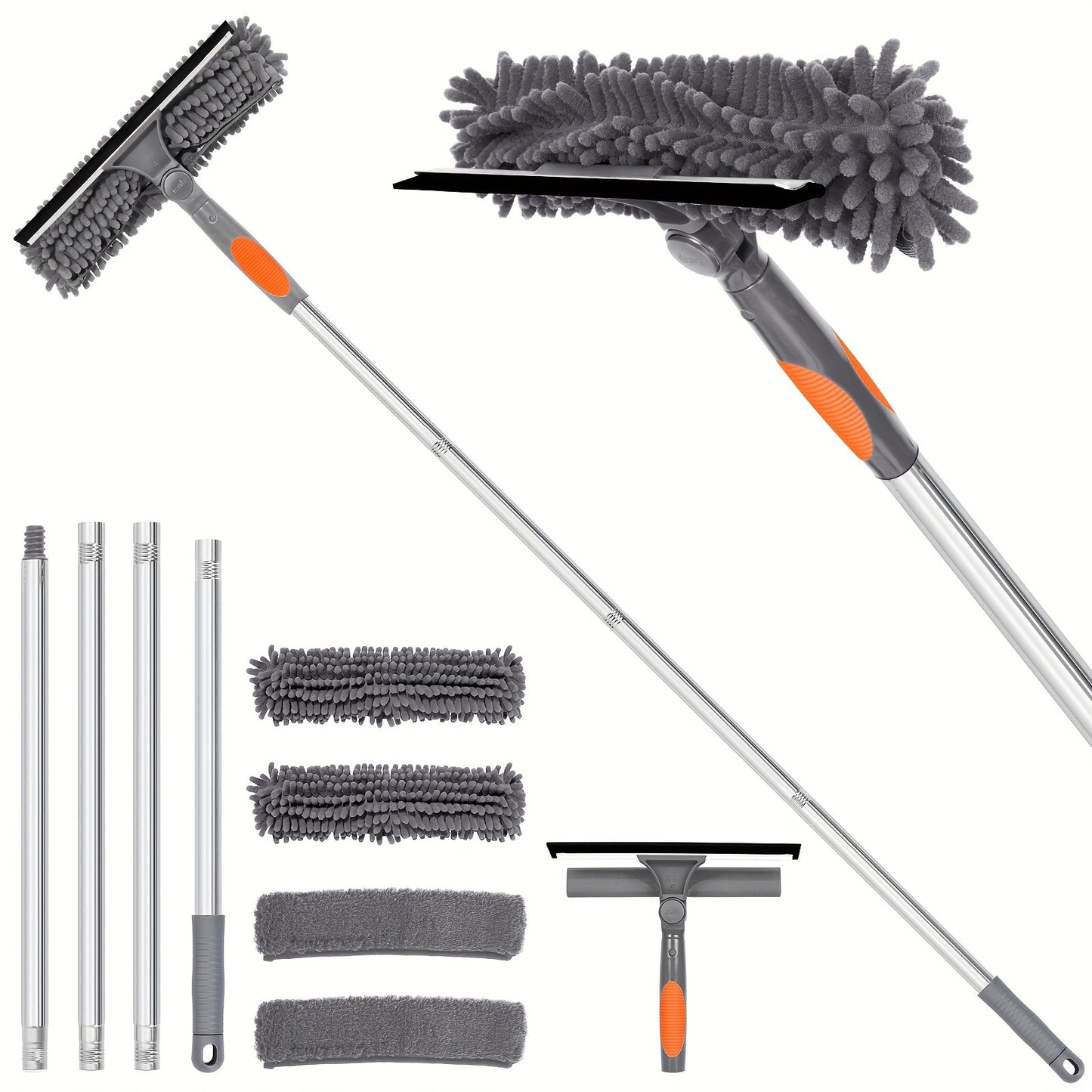 Glevato | Crystal Clear Window Cleaner – Professional 2-in-1 Telescopic Window and Glass Cleaning System