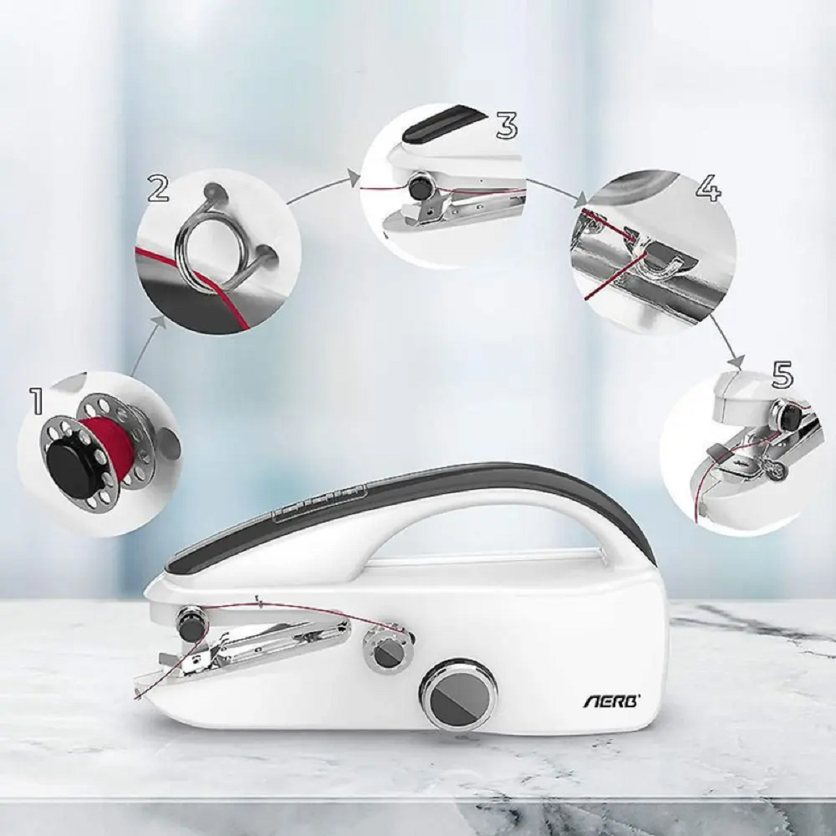 Glevato | Handheld Mini Sewing Machine for Crafts & Repairs - Portable Sewing Tool for Quick Repairs and DIY Projects