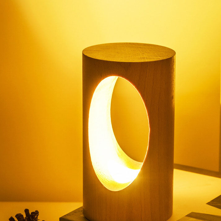 Glevato | Japanese Solid Wood Rectangular Column LED Night Lamp USB Table Lamp