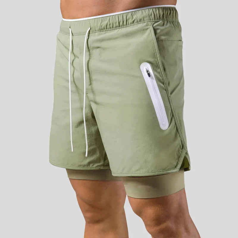 Glevato | Men's 2-in-1 Running Shorts with Built-in Compression