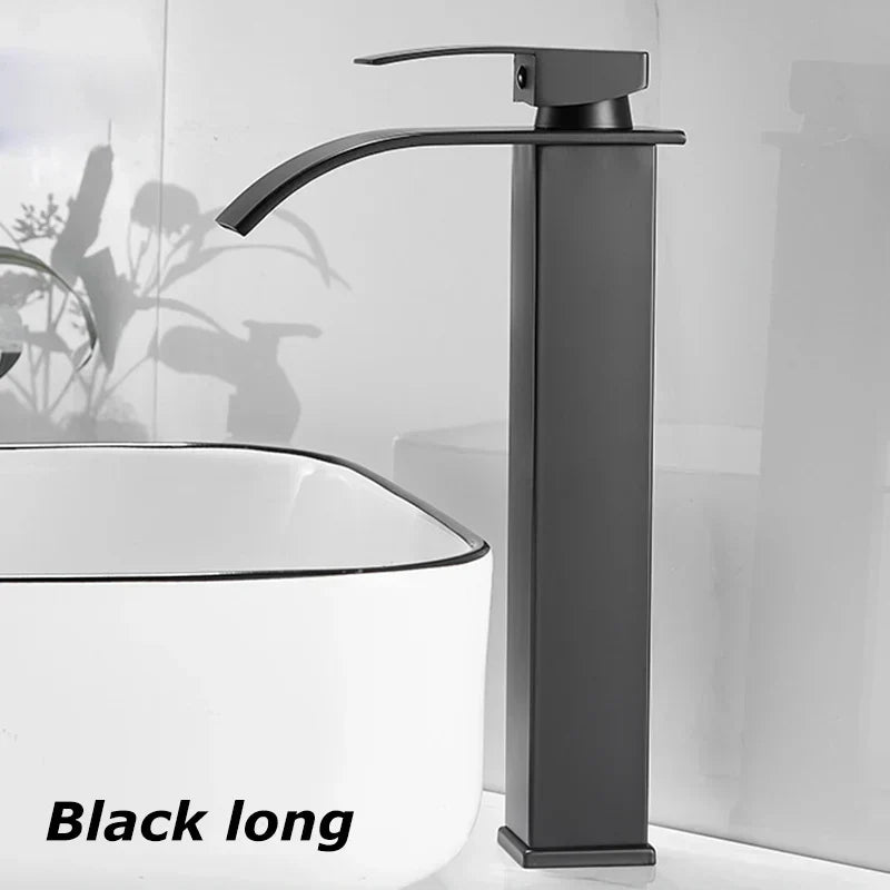 Glevato Sink Mixer Aqualis Noir | Stainless Steel | Hot & Cold Water | For Bathroom & Guest Toilet