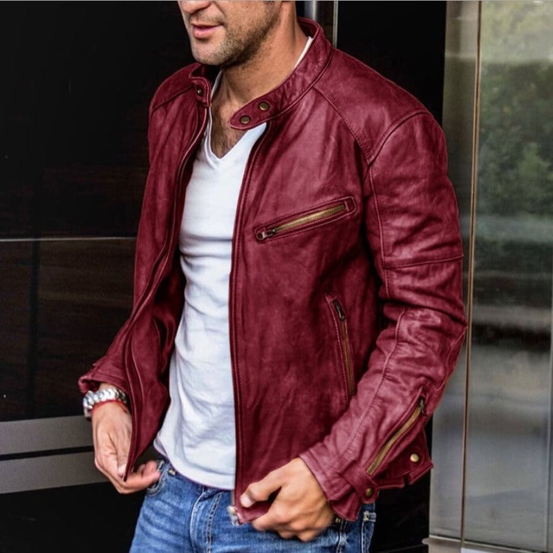 Glevato - Weatherproof, Versatile Leather Jacket for Men