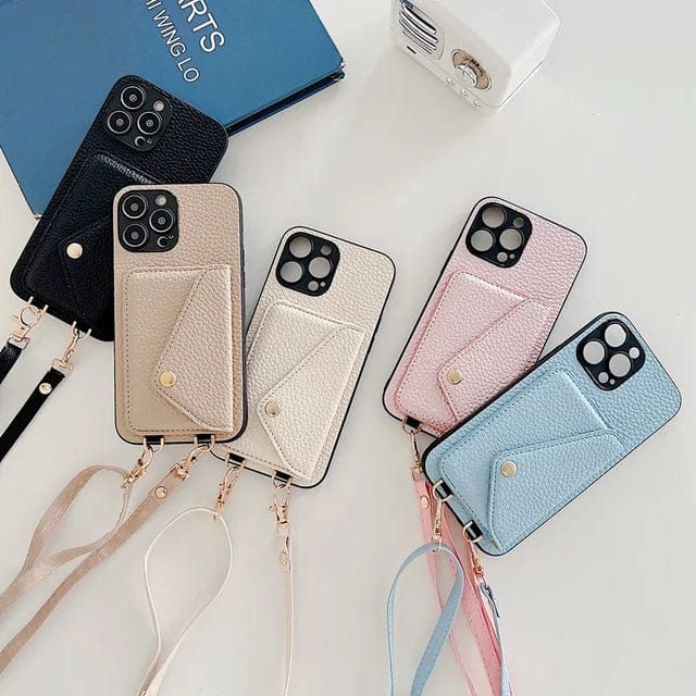 Glevato | Women's Crossbody Phone Case with Card Holder & Lanyard