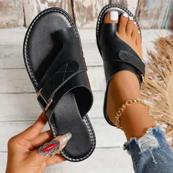 Glevato | Women's Orthopedic Hallux Valgus Correction Leather Sandals