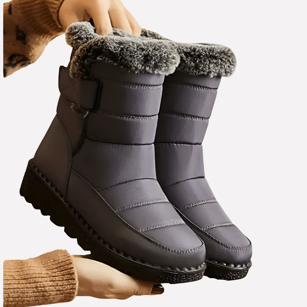 Glevato | Women's Padded Winter Boots with Faux Fur Trim
