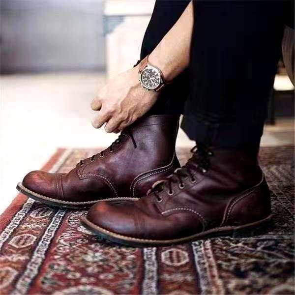 Men's Lace-Up Leather Boots