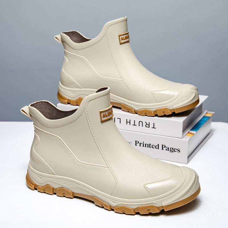 Men's Waterproof Rubber Boots with Slip-Resistant Sole and Flexible Entry Glevato