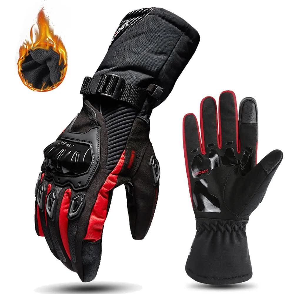 THERMOGRIP Moto Gloves - Waterproof winter motorbike gloves with 3-layer insulation & carbon fibre protection