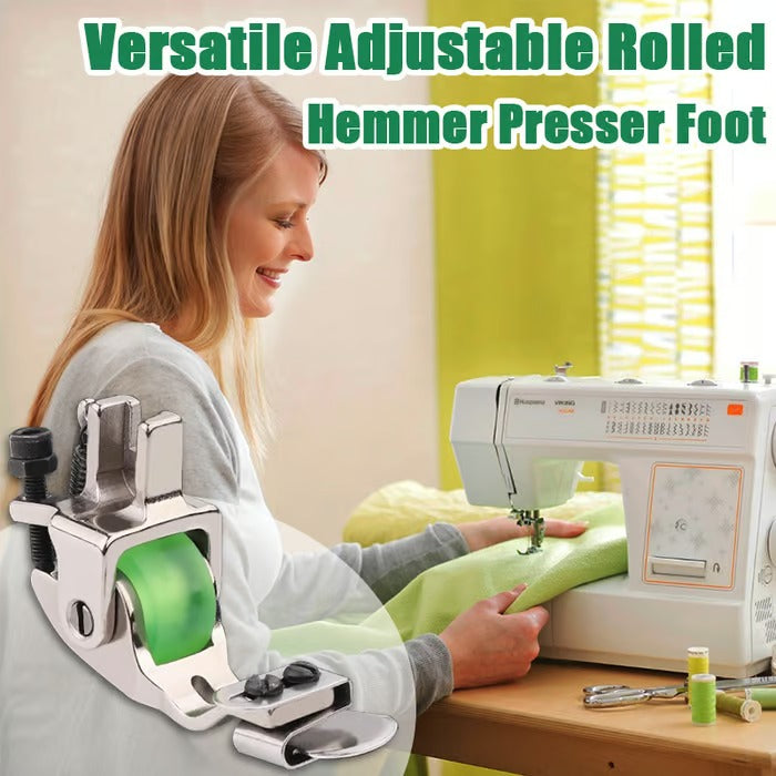 1+1 Free | Versatile Roller Foot for Sewing Machines – Adjustable for Perfect Hems | Green & Yellow