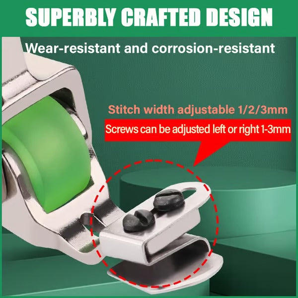 1+1 Free | Versatile Roller Foot for Sewing Machines – Adjustable for Perfect Hems | Green & Yellow