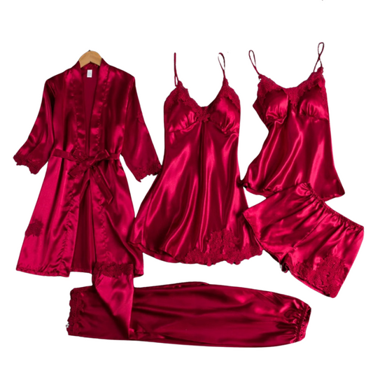 5-in-1 Satin Nightwear Set