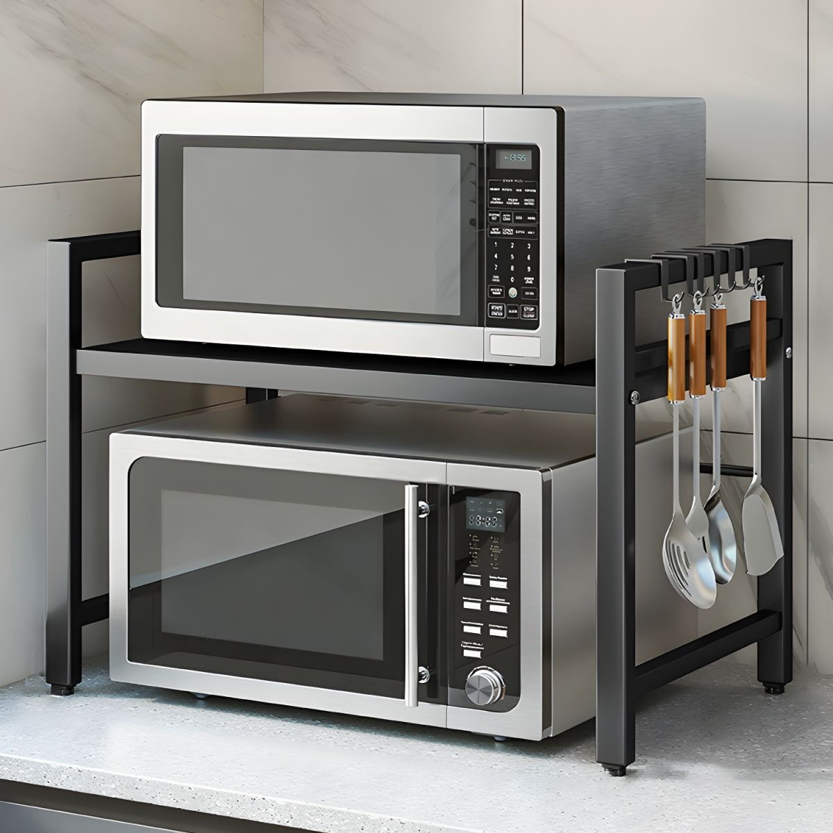Adjustable Storage Shelf for Microwave