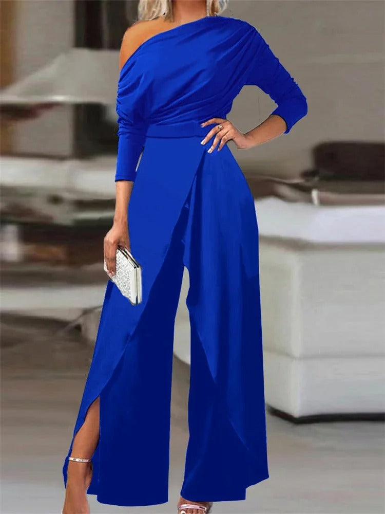 Anne | Elegant Off-Shoulder Jumpsuit with Stylish Slit for Women