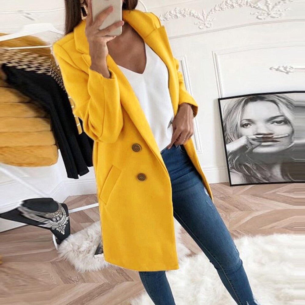 AUROZA – An Elegant Long Blazer Coat