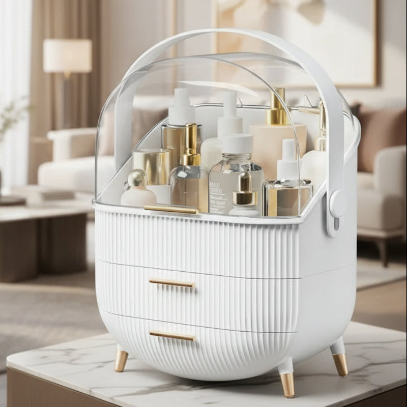 BEAUTYSENSE Makeup Organizer – Dustproof & Waterproof Cosmetic Case with Elegant Design