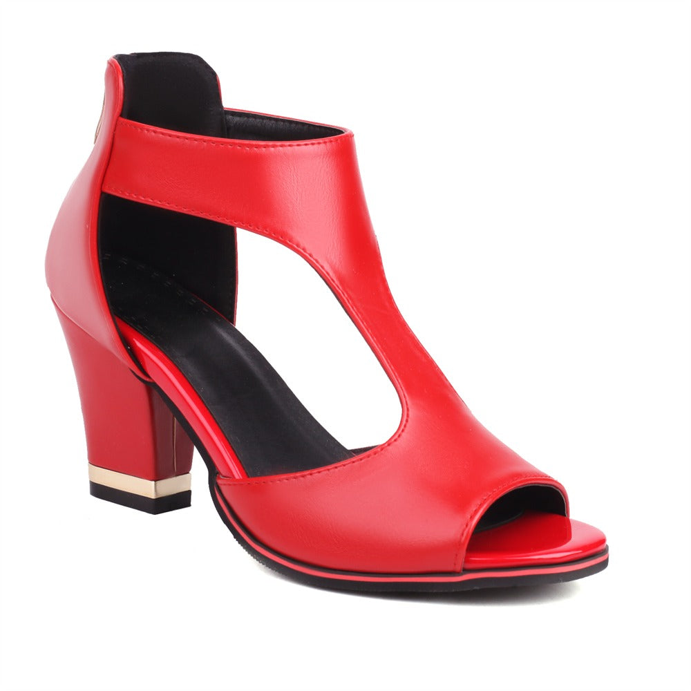 BELVURA | Leather Orthopaedic Sandals with Heel