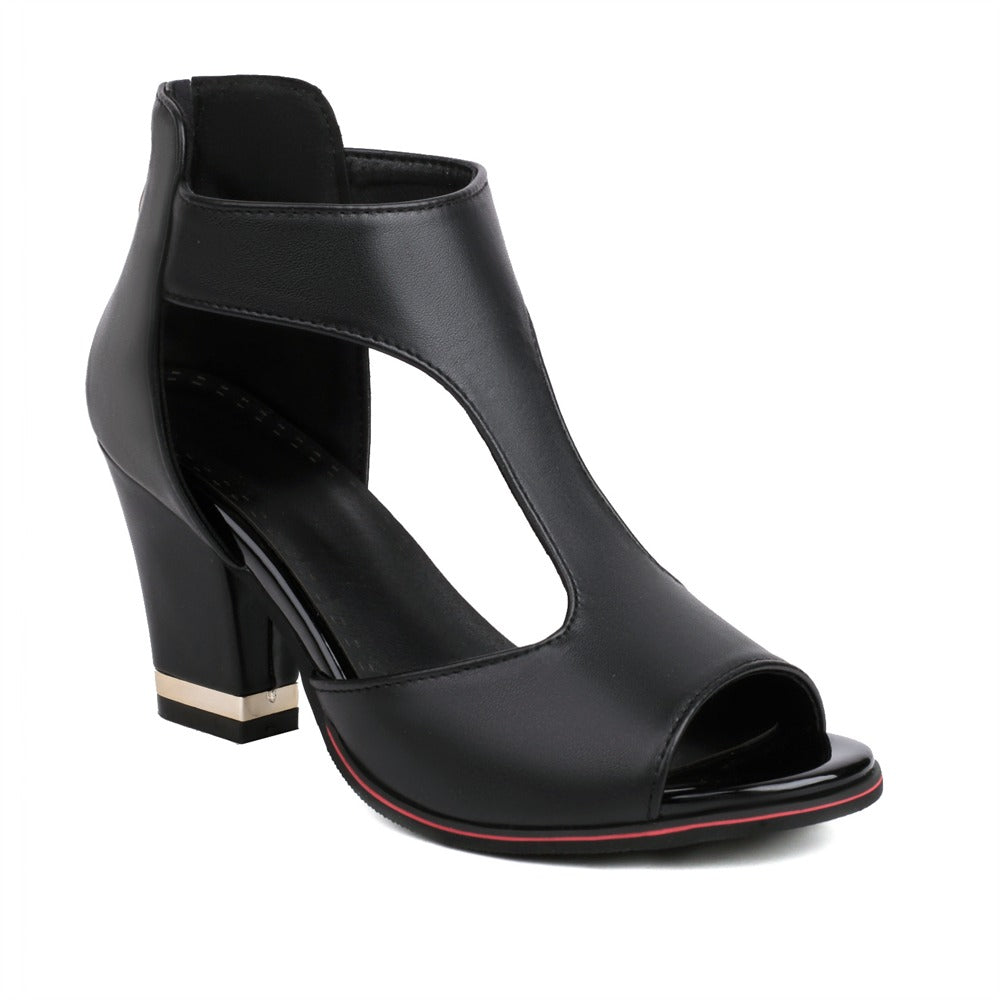 BELVURA | Leather Orthopaedic Sandals with Heel