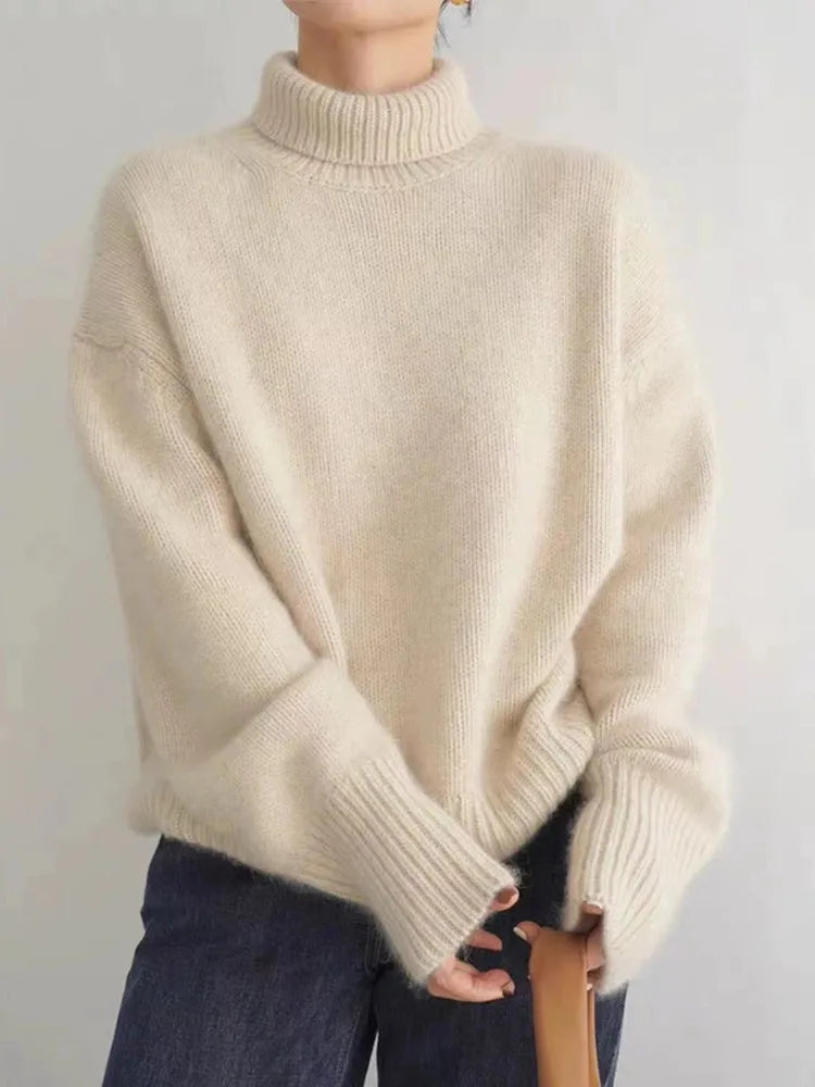 Chic and Cozy Linen Turtleneck Jumper for Winter