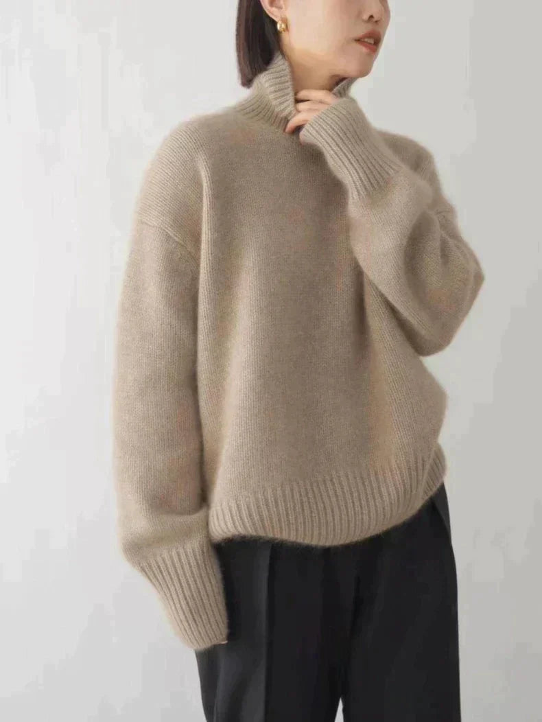 Chic and Cozy Linen Turtleneck Jumper for Winter