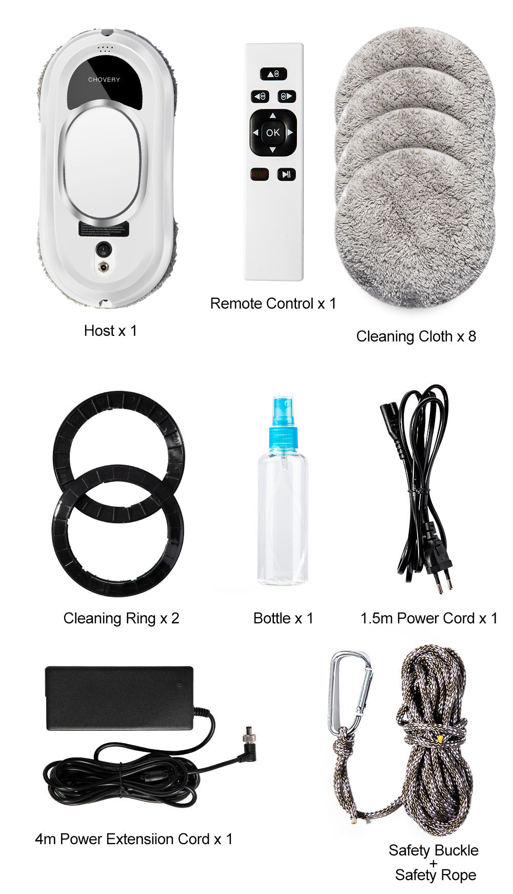 CleanBot Robot Window Cleaner – Smart and Hands-Free with Remote Control for Streak-Free Windows