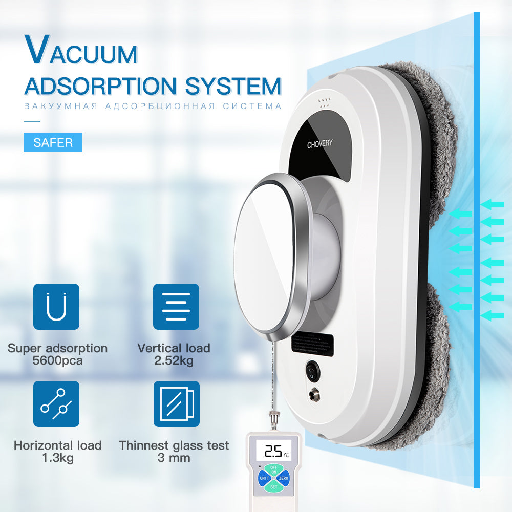 CleanBot Robot Window Cleaner – Smart and Hands-Free with Remote Control for Streak-Free Windows