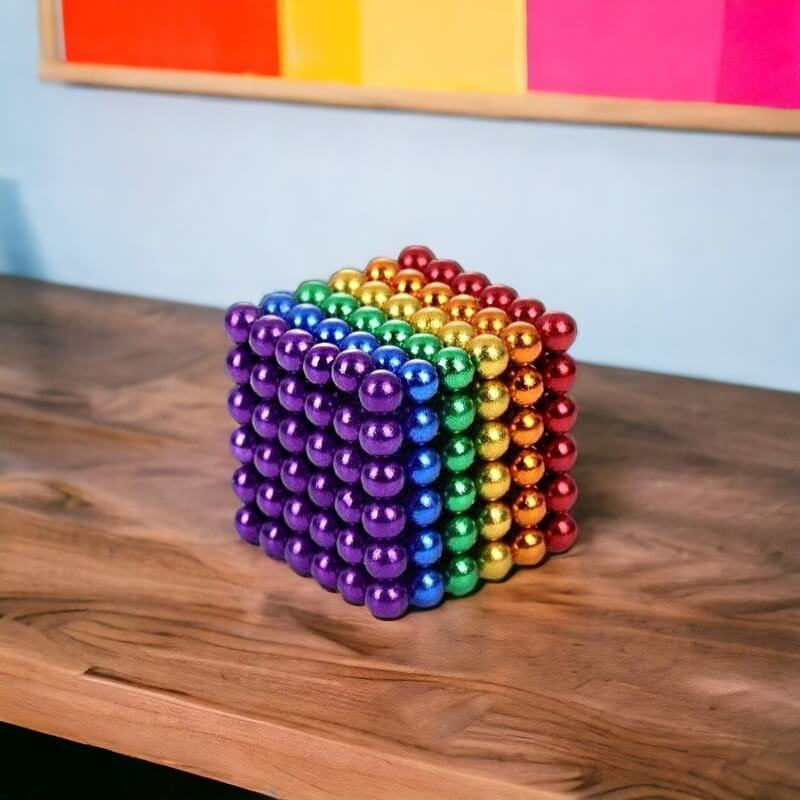 Colored Round Magnetic Balls in Sets
