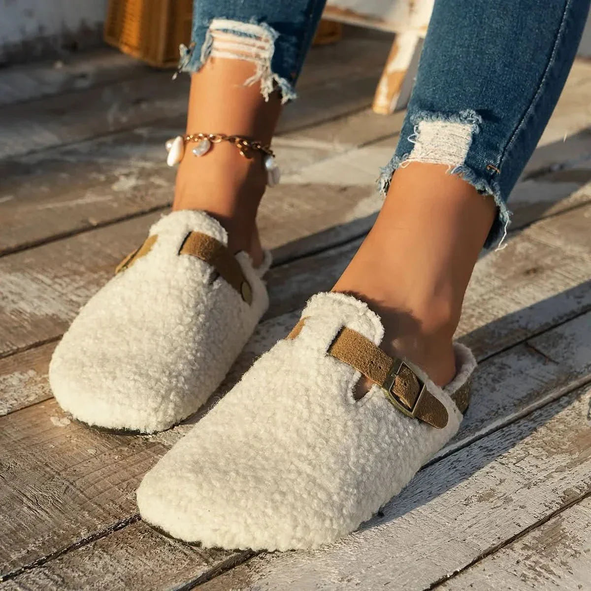 CONTRORTLUXE – Luxurious Sheepskin Wool Shoes for Ultimate Winter Comfort