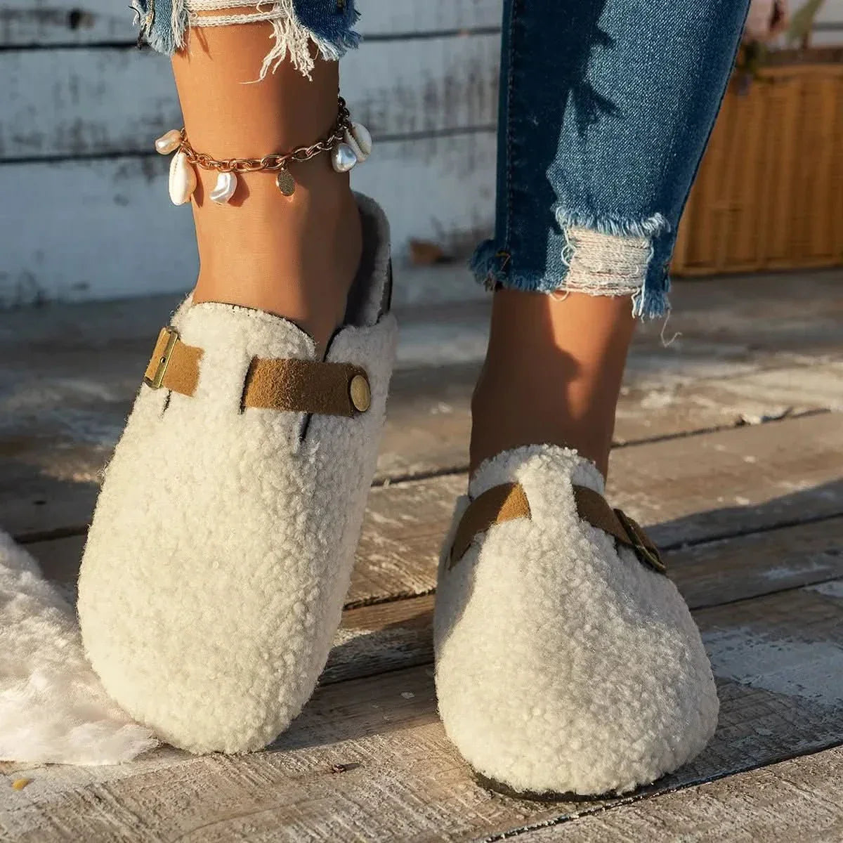 CONTRORTLUXE – Luxurious Sheepskin Wool Shoes for Ultimate Winter Comfort