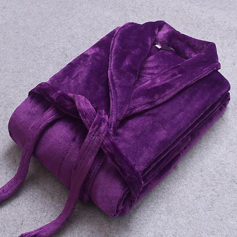 COZYCORAL – Light winter bathrobe made of coral fleece with belt & side pockets