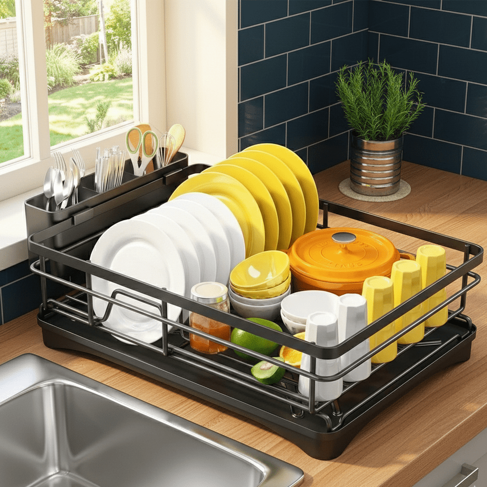 DRAINFLOW – Large Dish Drainer with Drip Tray