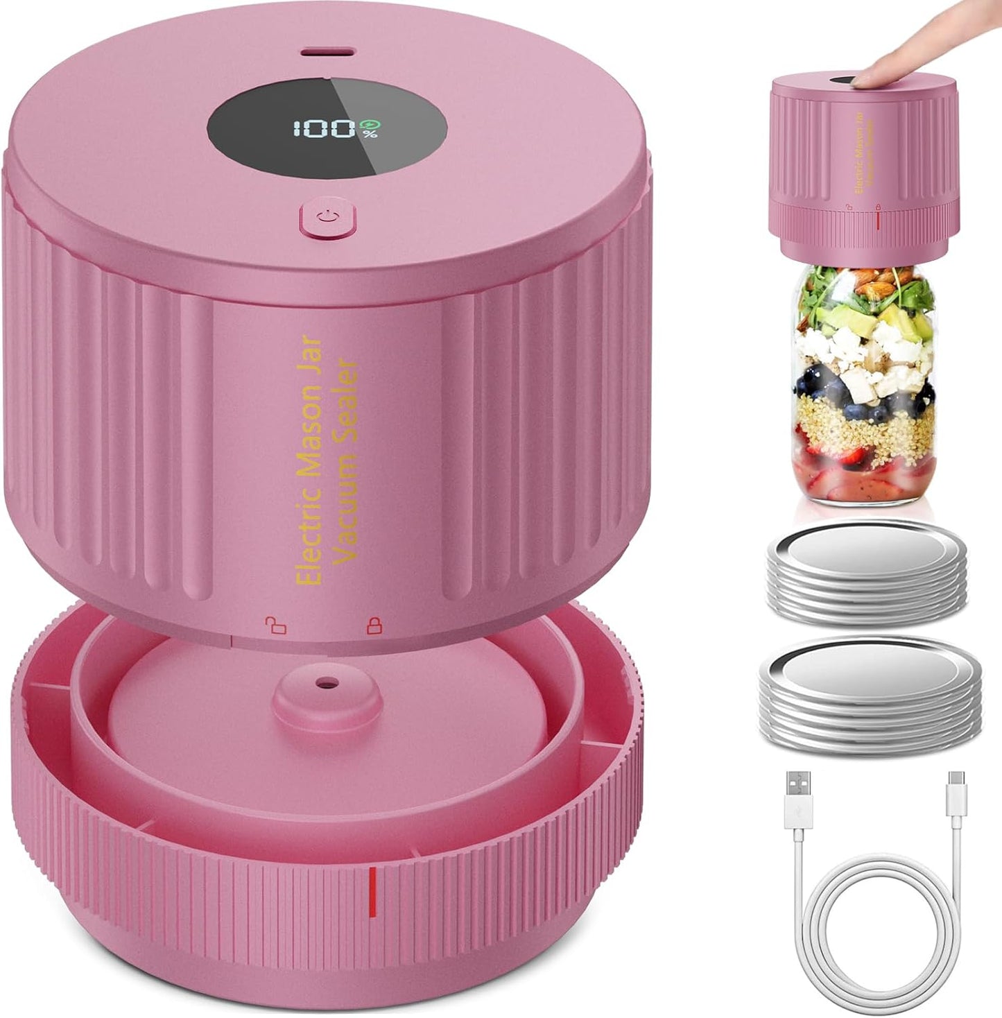 Electric Mason Jar Vacuum Sealer Kit - Keep Freshness Fast!