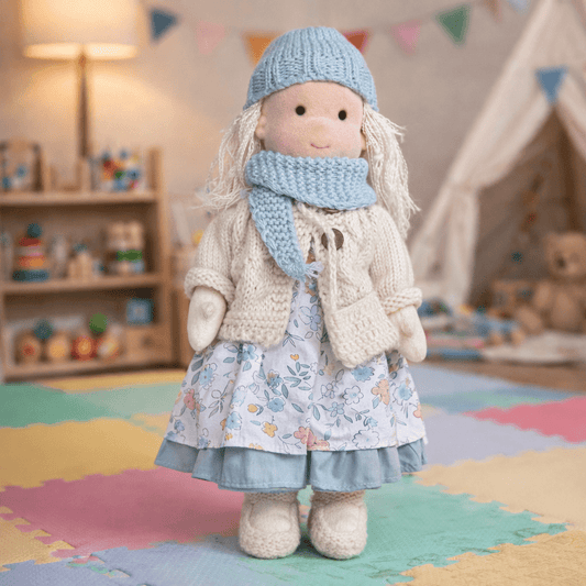 ELORA – Handmade Waldorf Doll Made of Cotton for Creative Play