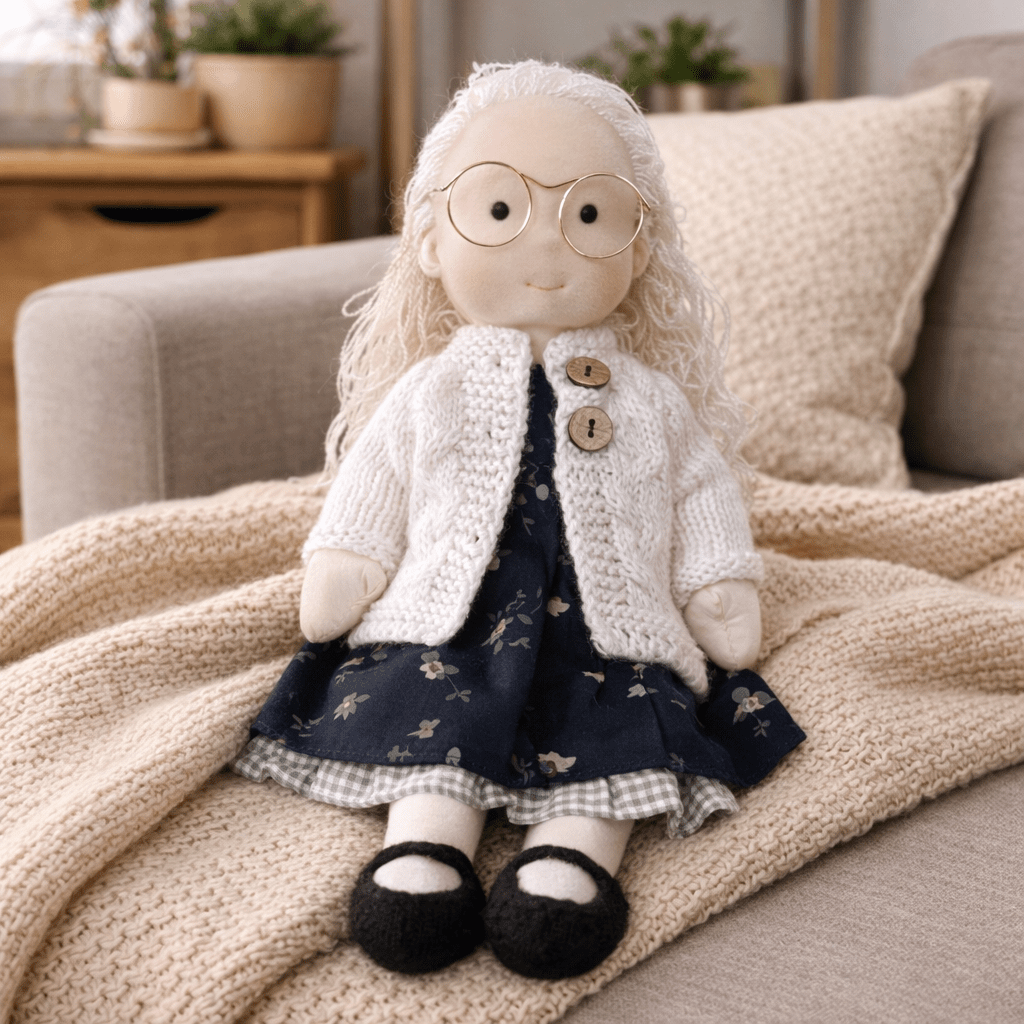 ELORA – Handmade Waldorf Doll Made of Cotton for Creative Play