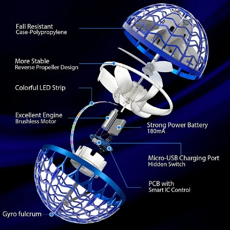 FLYPIX – 360° Flying Gyroscope with Dynamic Light Effects