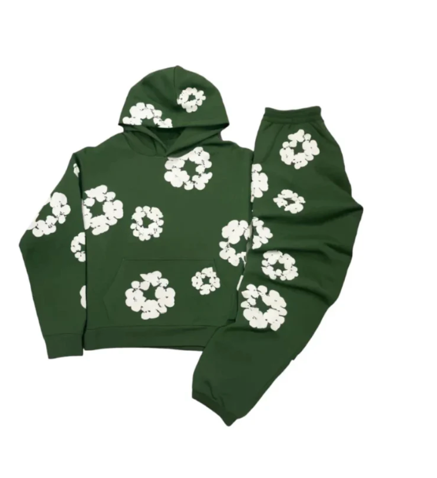 FrenchModaDenim - Unisex Autumn Floral Track Suit with Iconic Prints