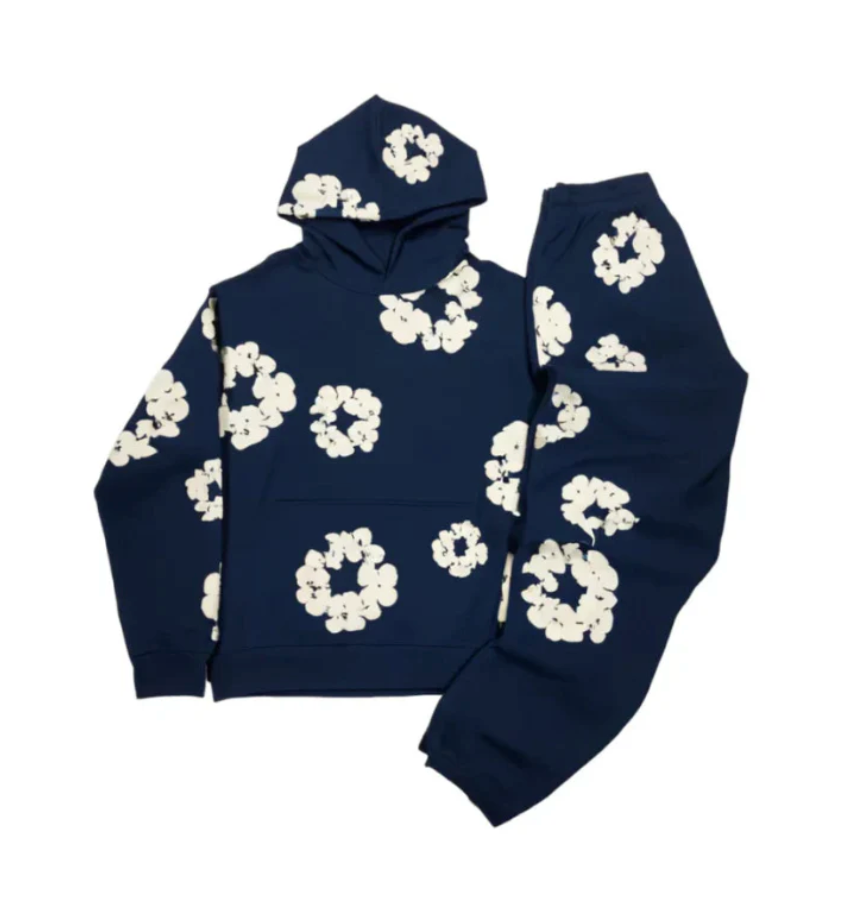 FrenchModaDenim - Unisex Autumn Floral Track Suit with Iconic Prints