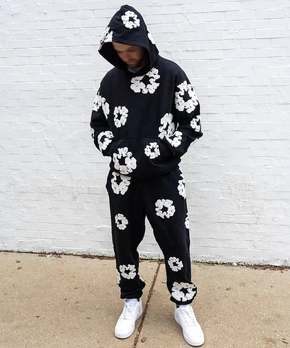 FrenchModaDenim - Unisex Autumn Floral Track Suit with Iconic Prints