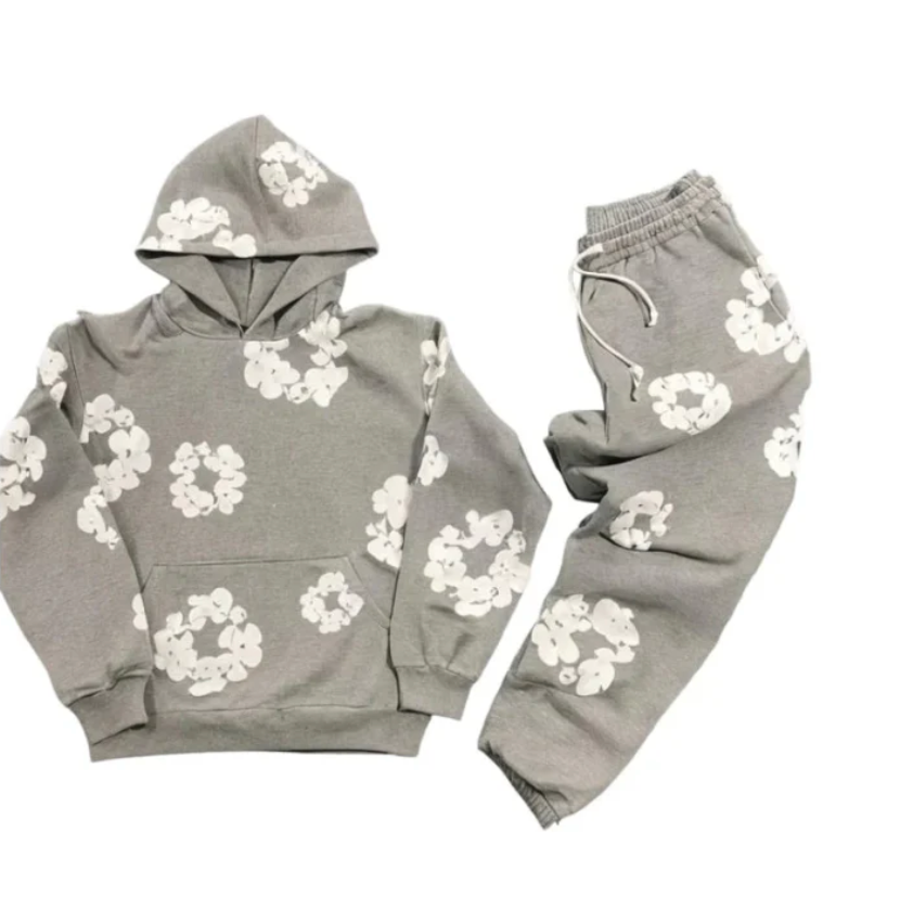 FrenchModaDenim - Unisex Autumn Floral Track Suit with Iconic Prints