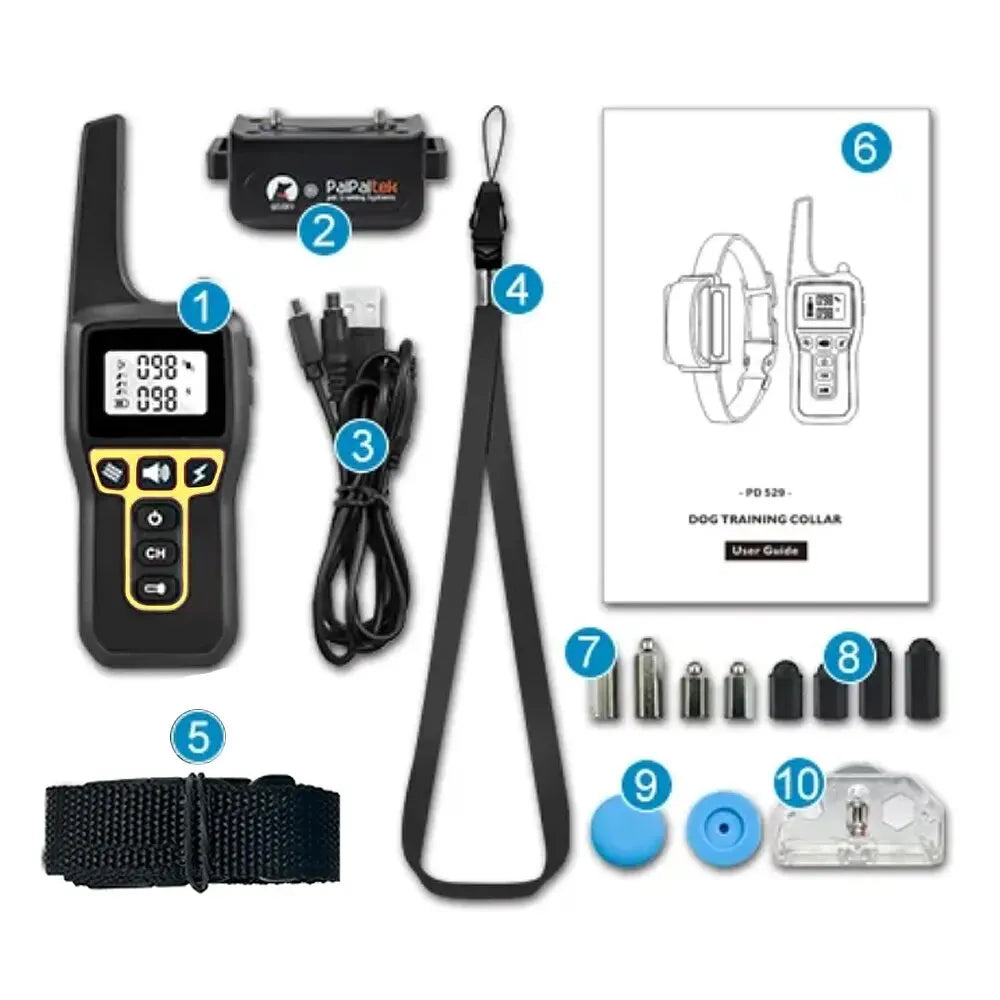 Glevato | 1000m Waterproof Dog Training Collar | Rechargeable, Remote Control & Adjustable for Small, Medium, and Large Dogs
