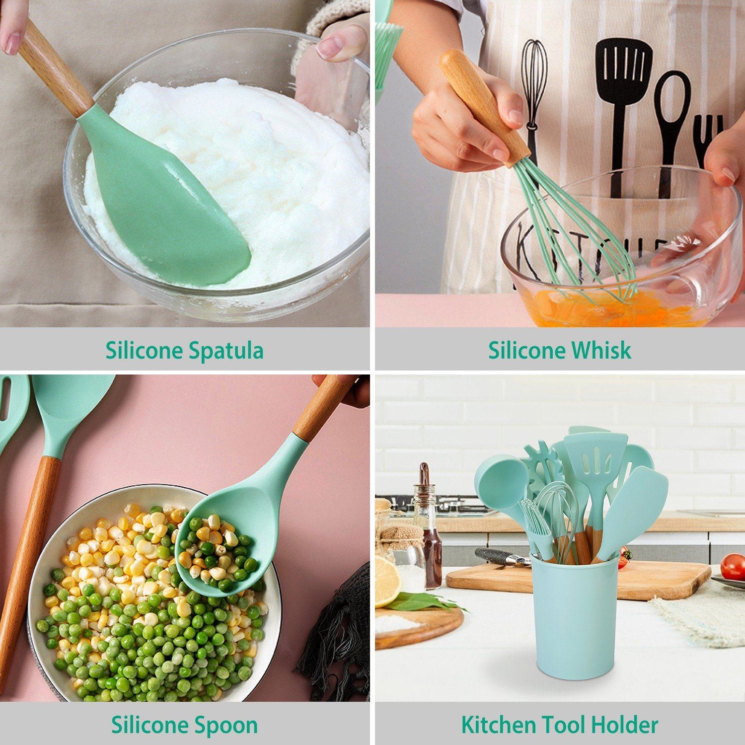 Glevato | 11-Piece: Silicone Kitchen Utensil Set