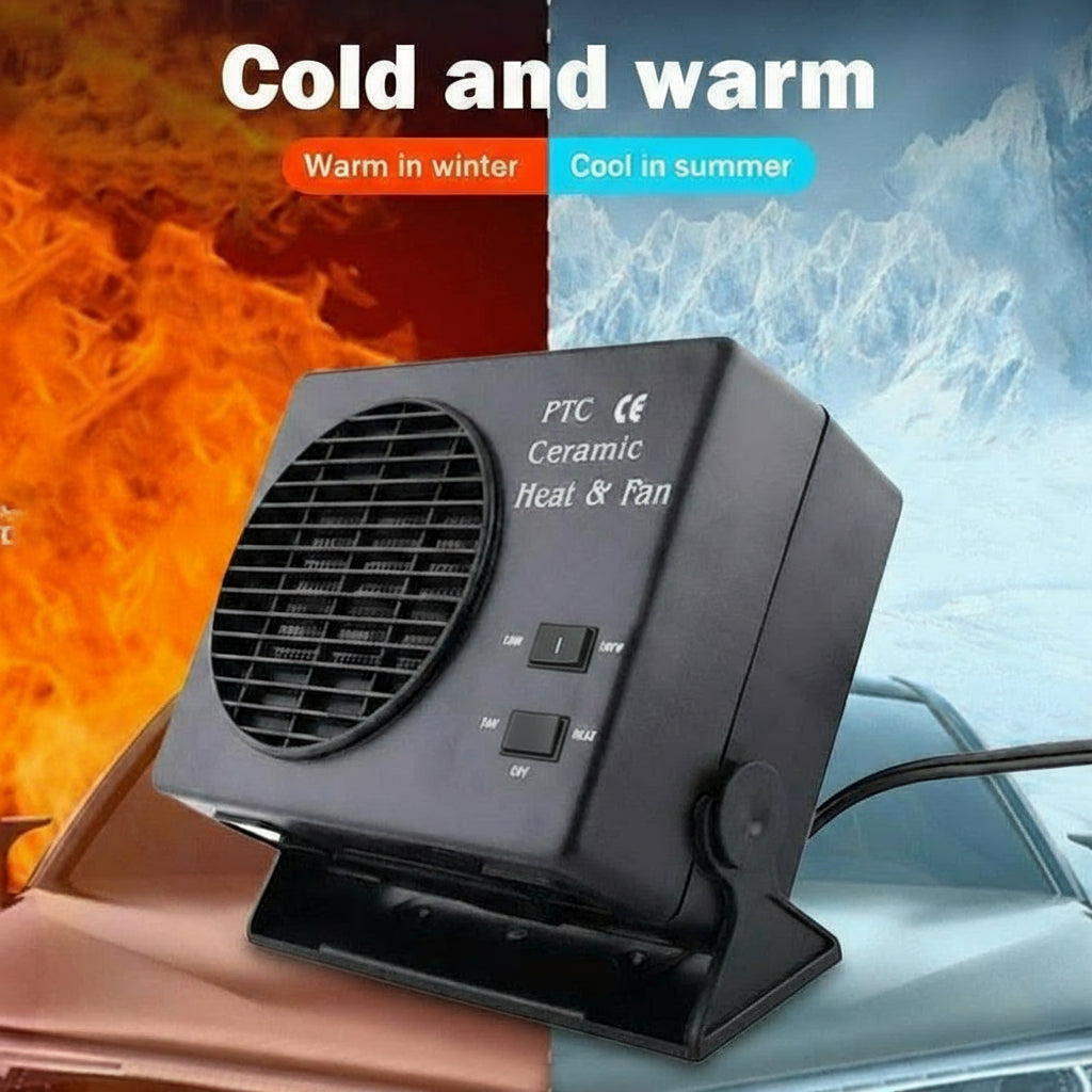 Glevato | 12V Ceramic Car Heater Fan | 150W-300W | Portable Defroster with Automatic Thermostat