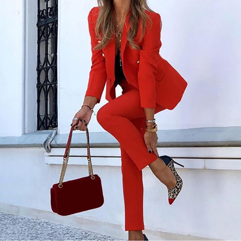 Glevato 2-Piece Blazer-Pants Set