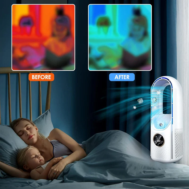 Glevato | 2025 Blade-Free Silent Portable Air Conditioner for Home and Office