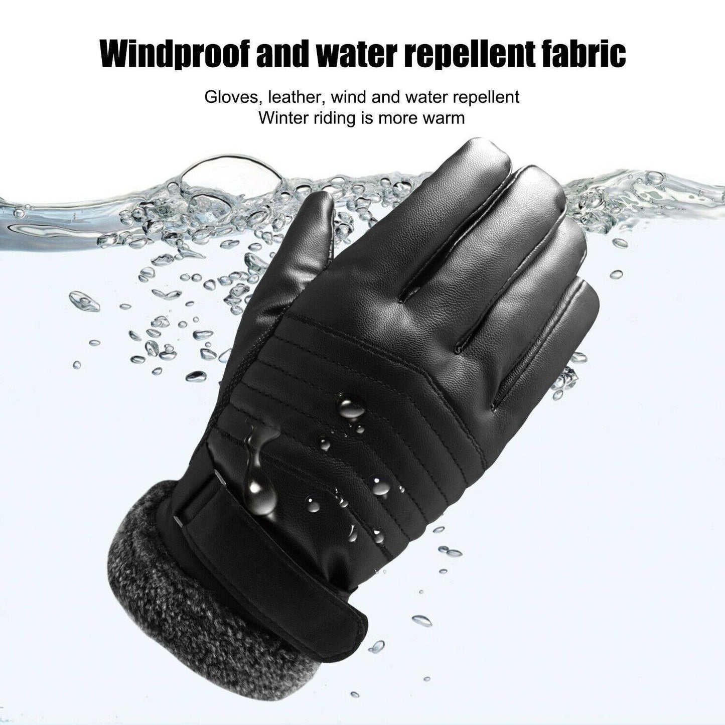 Glevato | -30℃ Waterproof, Warm Leather Ski Gloves for Winter | Touchscreen Compatible