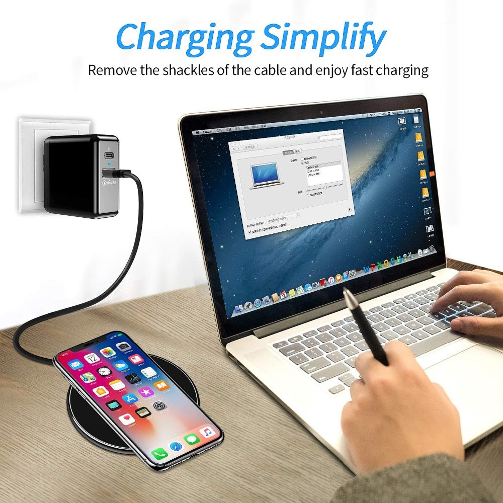 Glevato | 30W Fast Wireless Charging Pad | Premium USB C Charging Cable MagSafe Charger for Apple iPhone, Samsung & Android - Fast Wireless Charging Pad