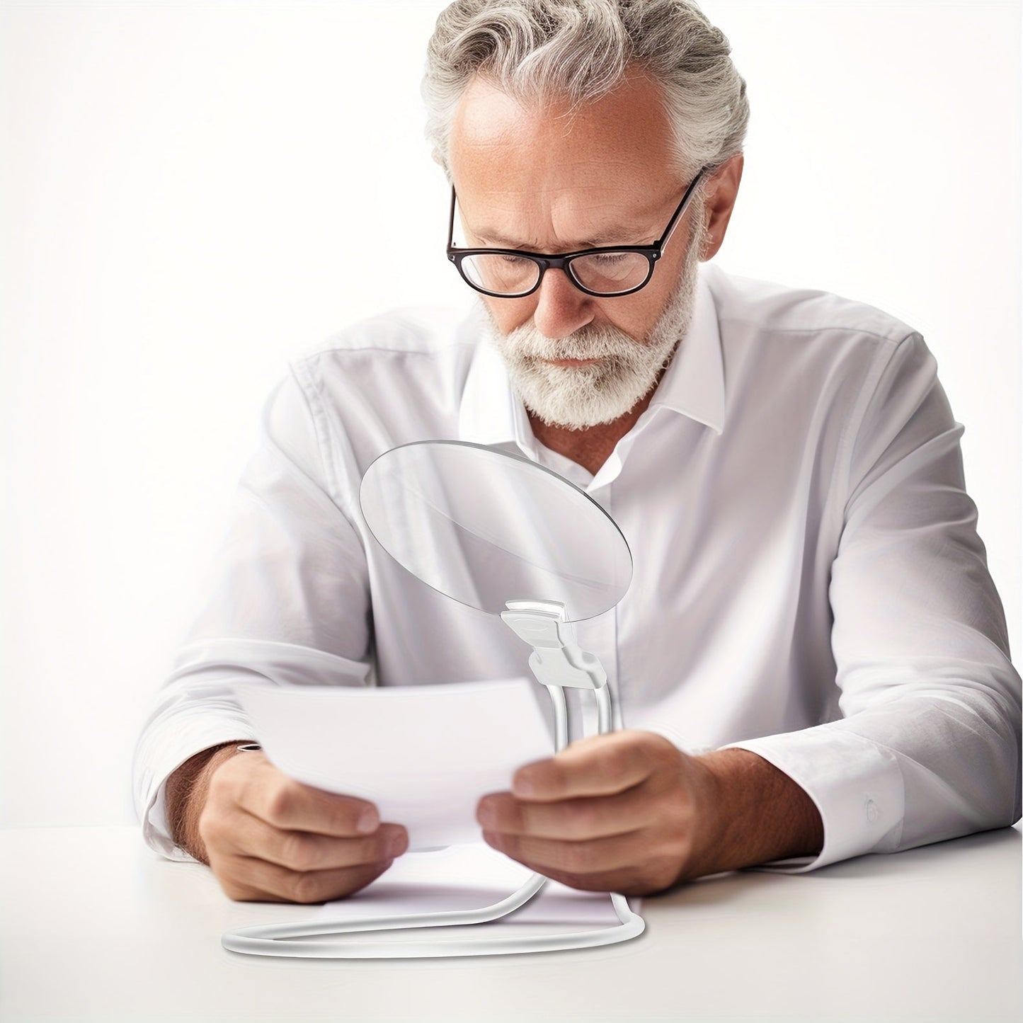 Glevato | 5X Magnifying Glass Pro – Hands-Free Adjustable Neck Loupe for the Elderly and Visually Impaired – Perfect for Reading, Sewing, Crafting, and Inspection