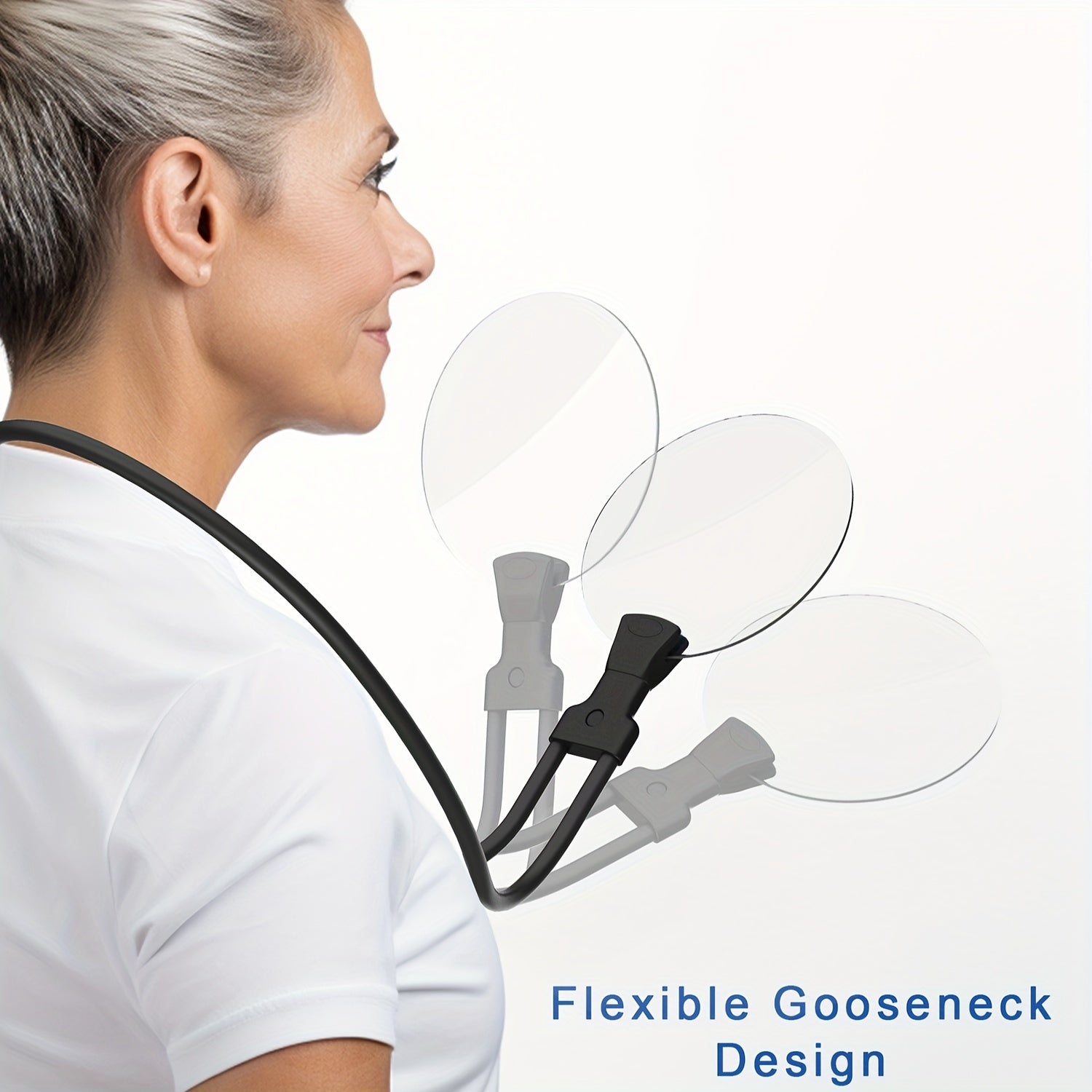 Glevato | 5X Magnifying Glass Pro – Hands-Free Adjustable Neck Magnifier for Seniors and Visually Impaired – Perfect for Reading, Sewing, Crafting, and Inspection