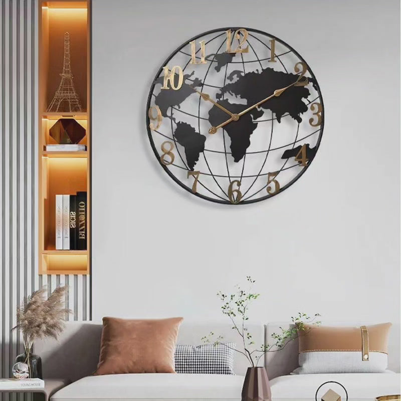 Glevato | 60cm Large World Map Wall Clock