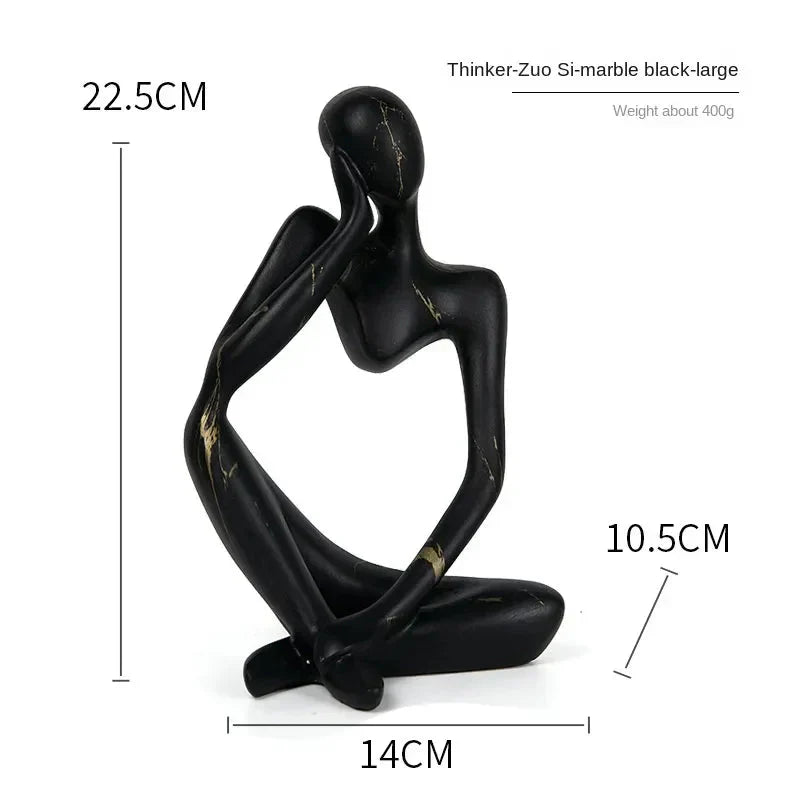 Glevato | Abstract Thinker Sculpture | Handmade Resin Table Decoration